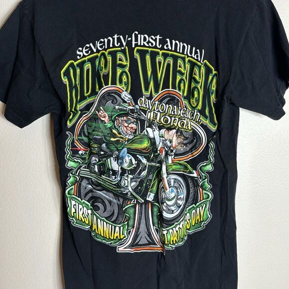 Daytona beach 71st annual bike week graphic T-shirt shamrocks st patty day small - Picture 6 of 10